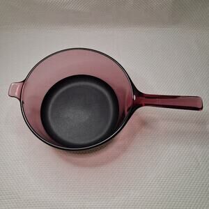 Vintage Corning Visions Cranberry Glass 2.5 Saucepan Pour Spout Non-Stick Teflon